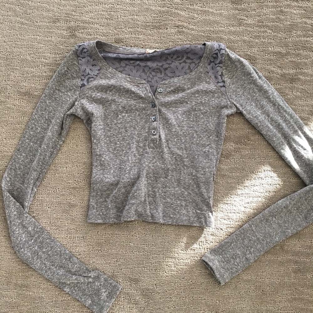 Gray Cropped Top